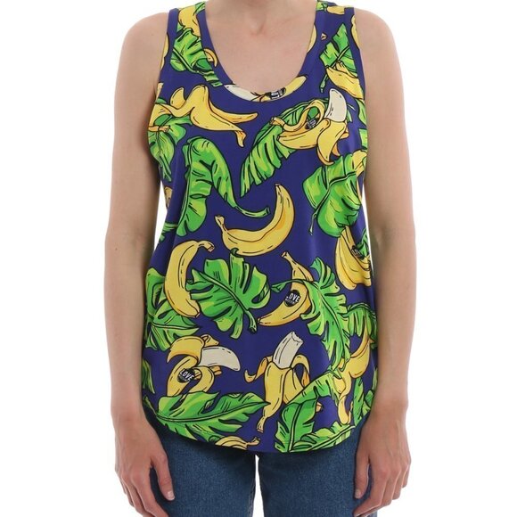 LOVE MOSCHINO Banana and leaf print tank top Size 4 - Picture 9 of 10